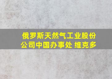 俄罗斯天然气工业股份公司中国办事处 维克多